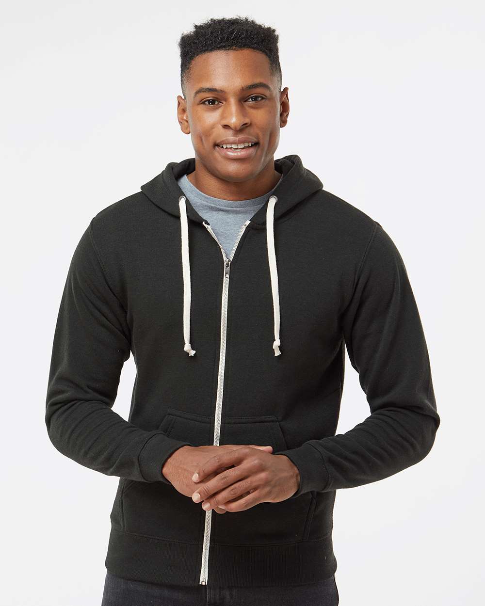 J. America - Triblend Full-Zip Hooded Sweatshirt Unisex